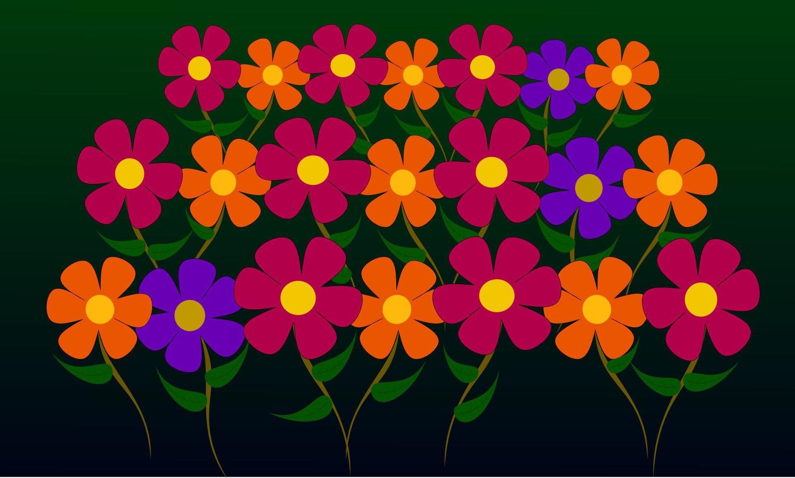 Ilustración de vector de patrón floral colorido