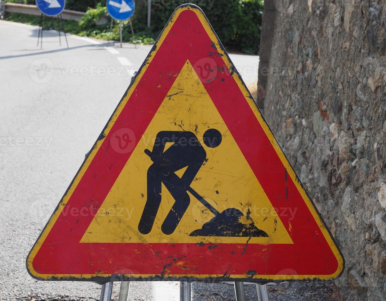 road works sign photo