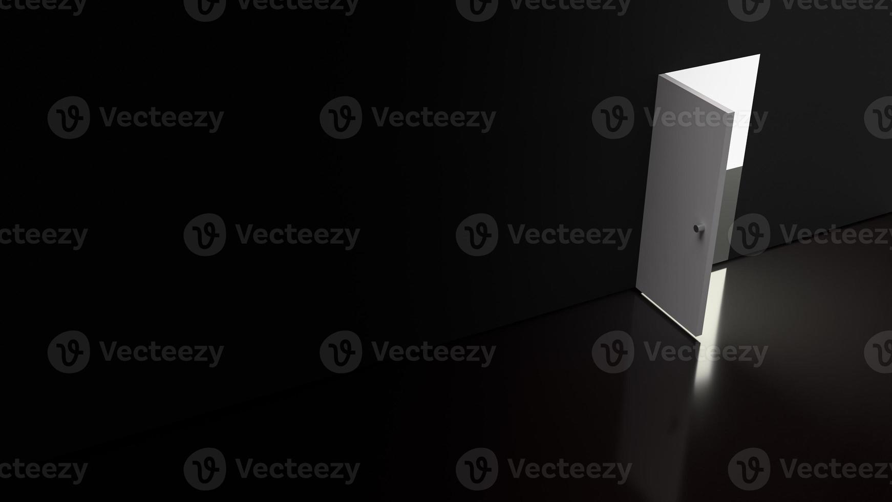 The light glow on a door for abstract background content 3d rendering. photo