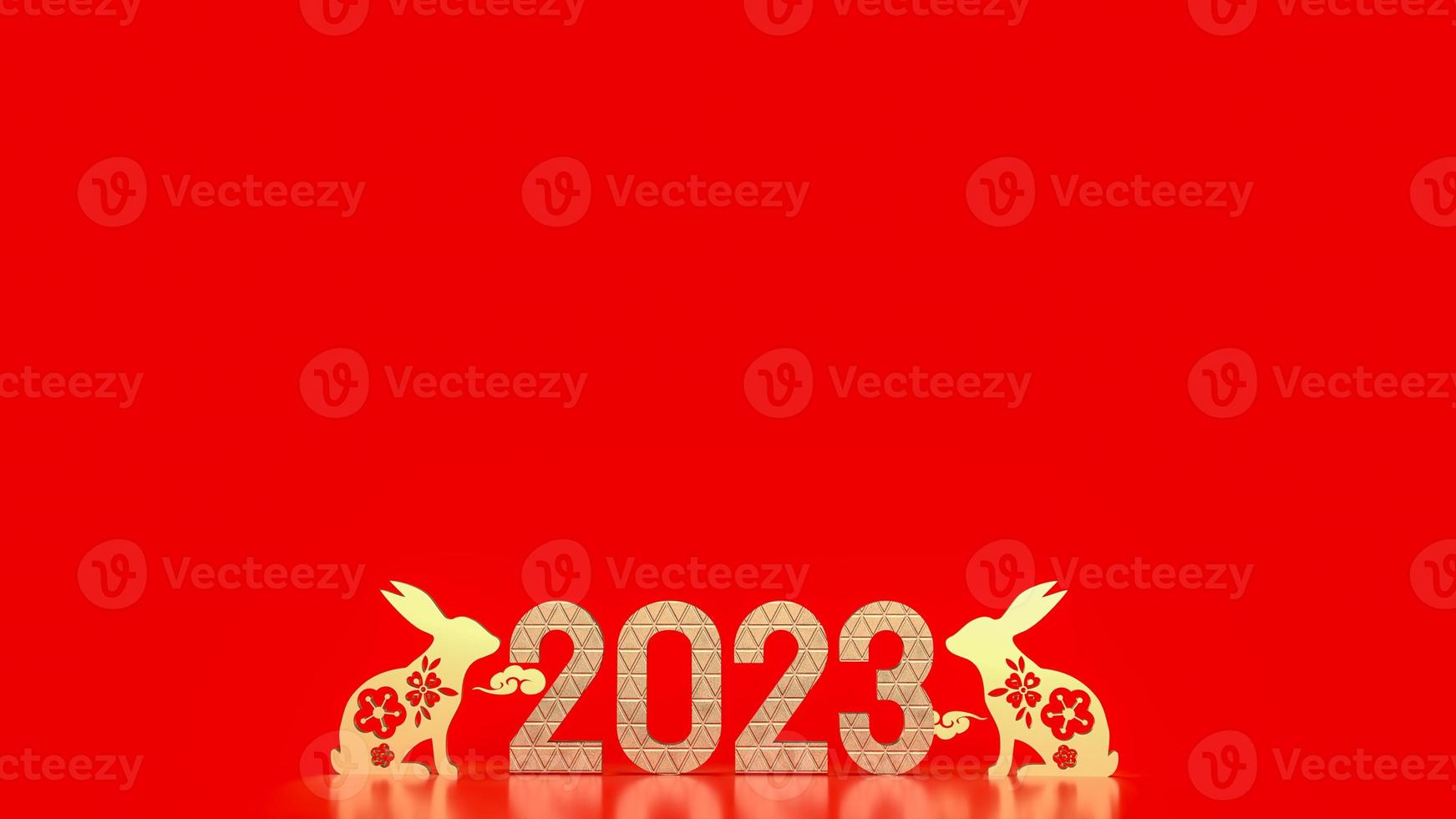 The Chinese New Year 2023 year of the rabbit 3d rendering photo