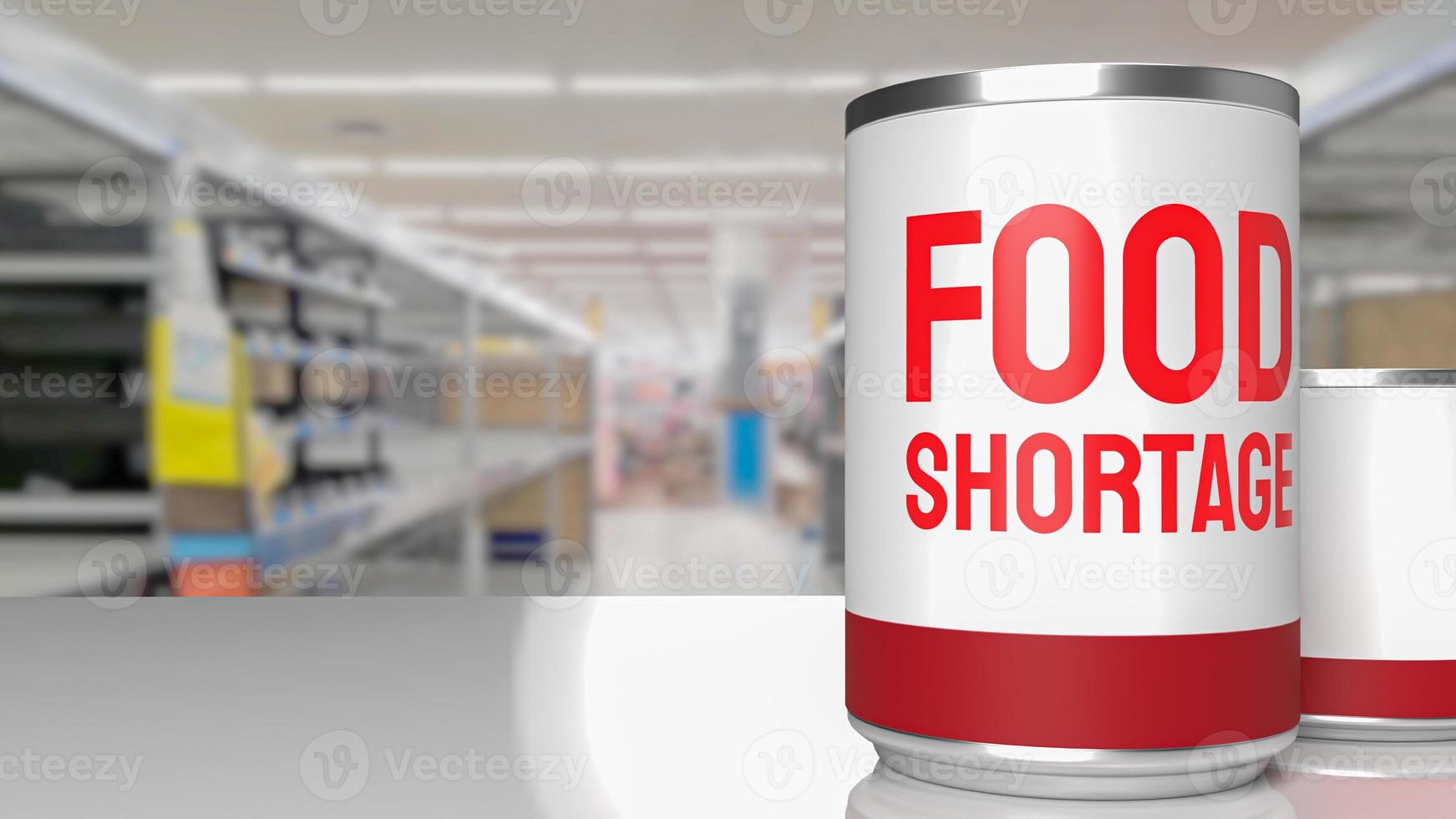 food product can on shelf in super market 3d rendering photo