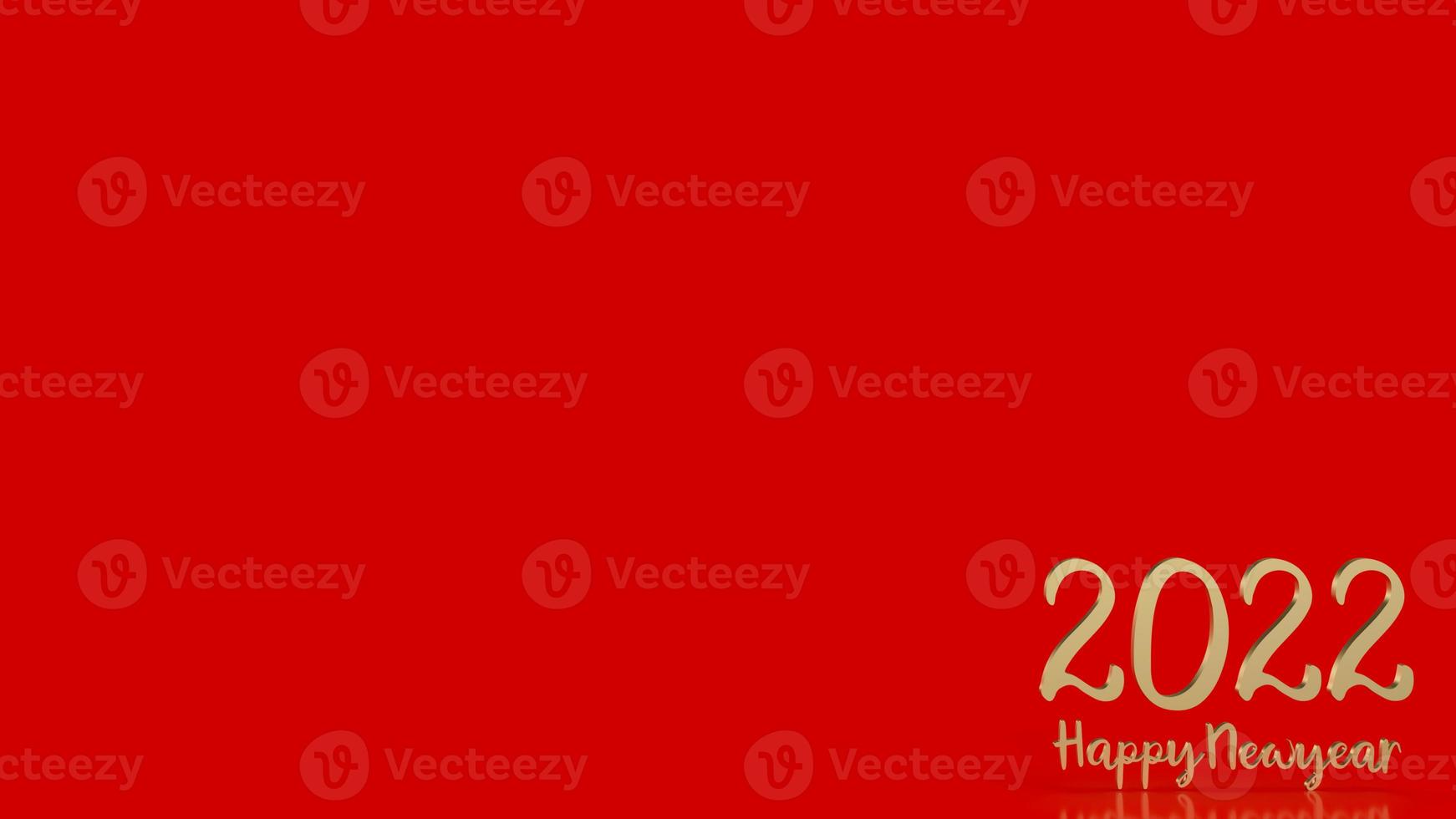 gold number 2022 on red background for happy new year concept 3d rendering photo