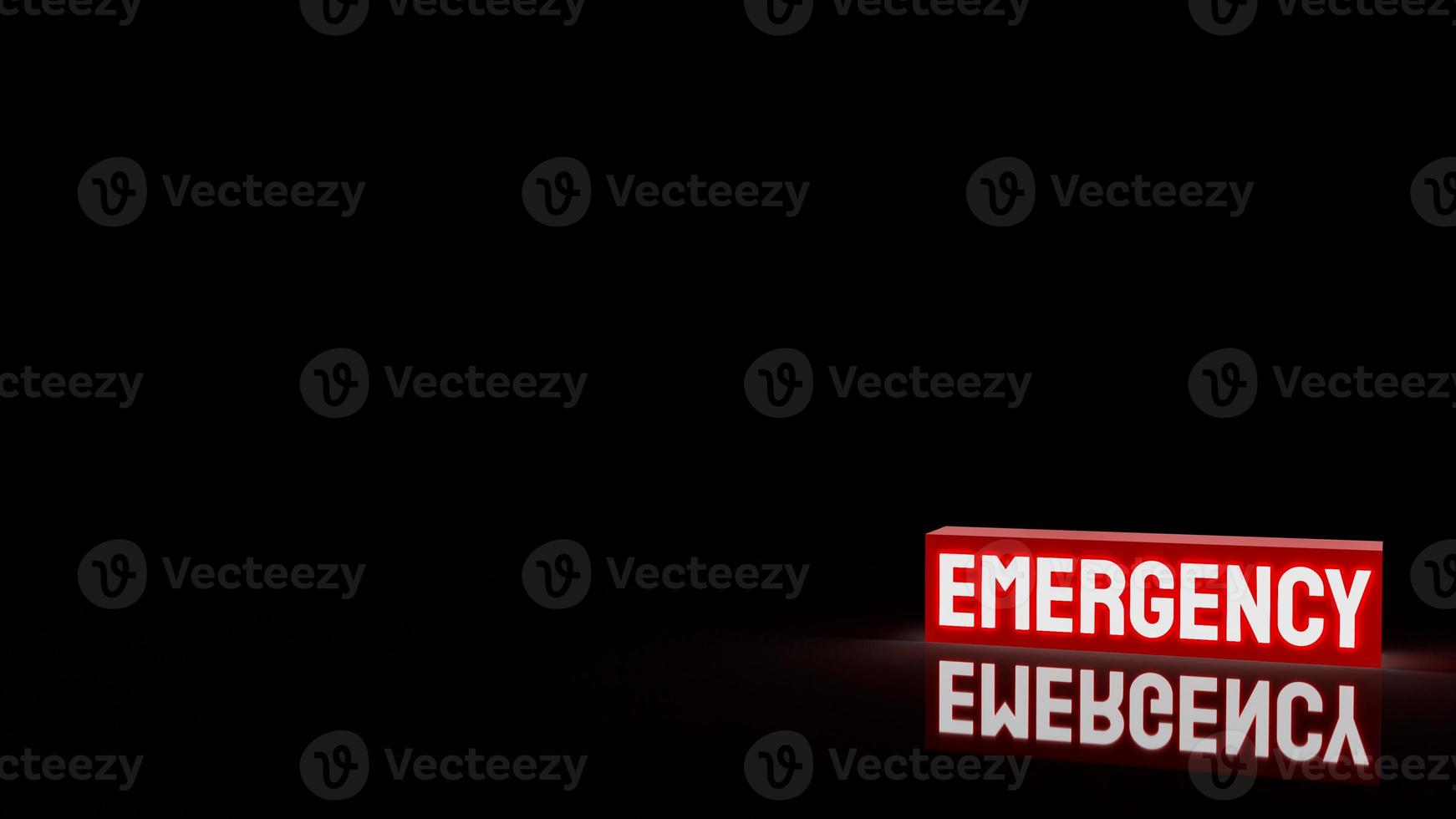 emergency light box in dark for rescue or  safety concept 3d rendering photo