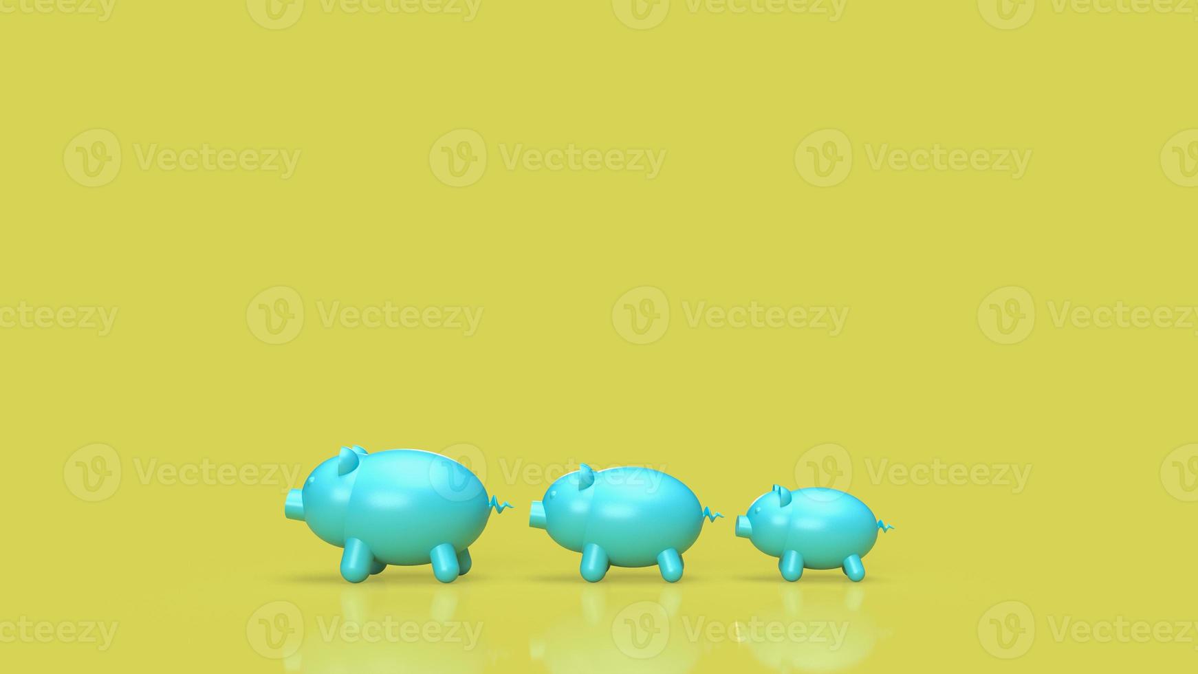 three piggy bank for saving or business concept 3d rendering photo