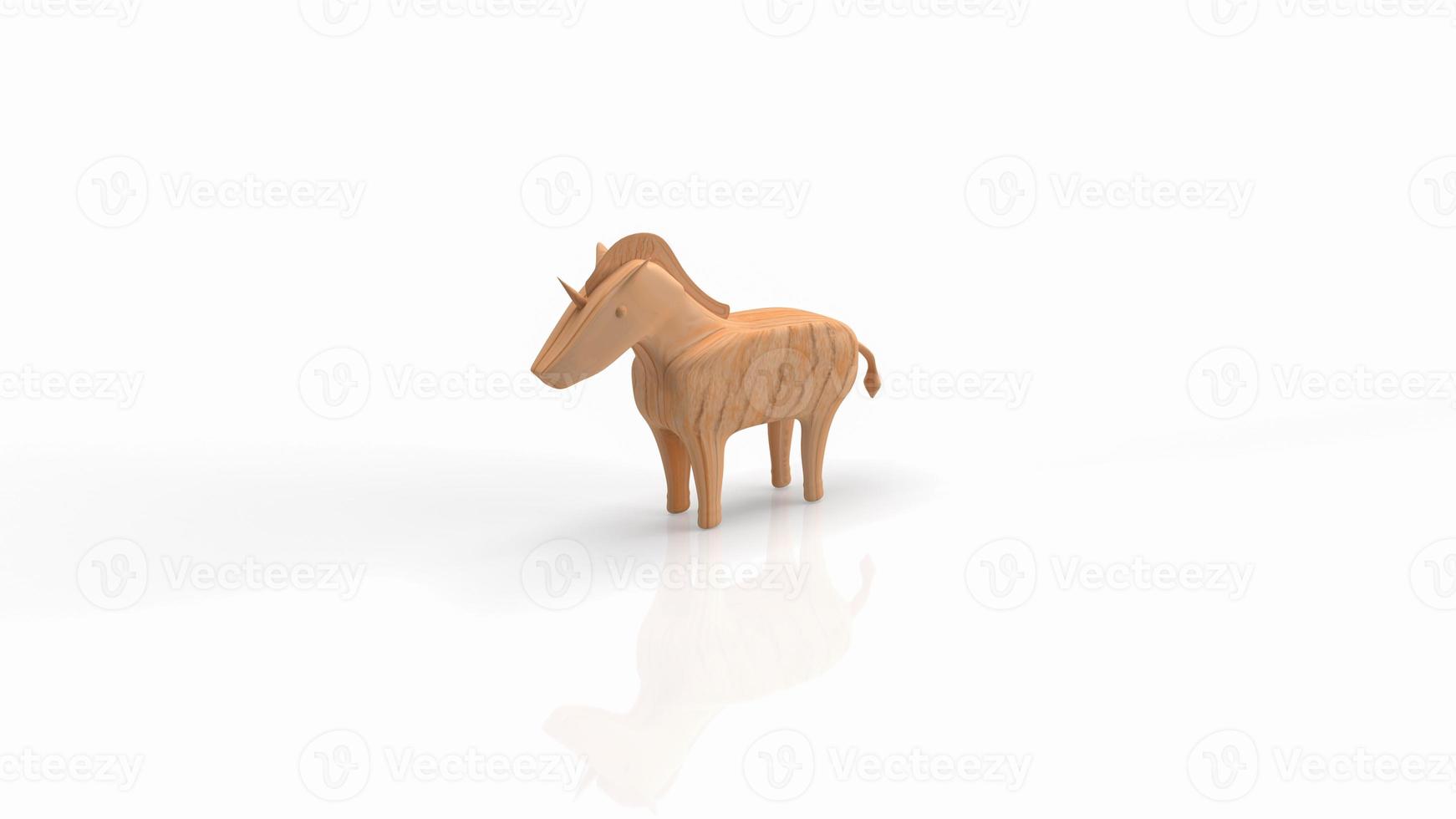 The unicorn wood on white background for business concept 3d rendering photo