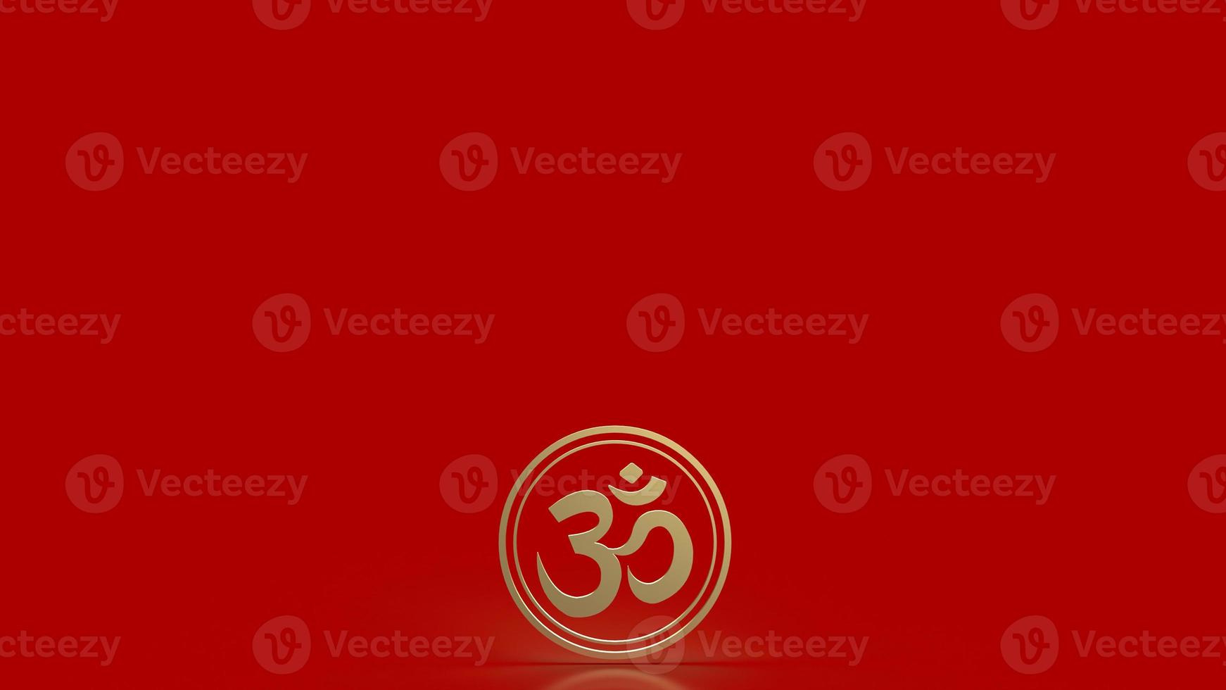 The  hindu ohm or om gold for religion concept 3d rendering photo