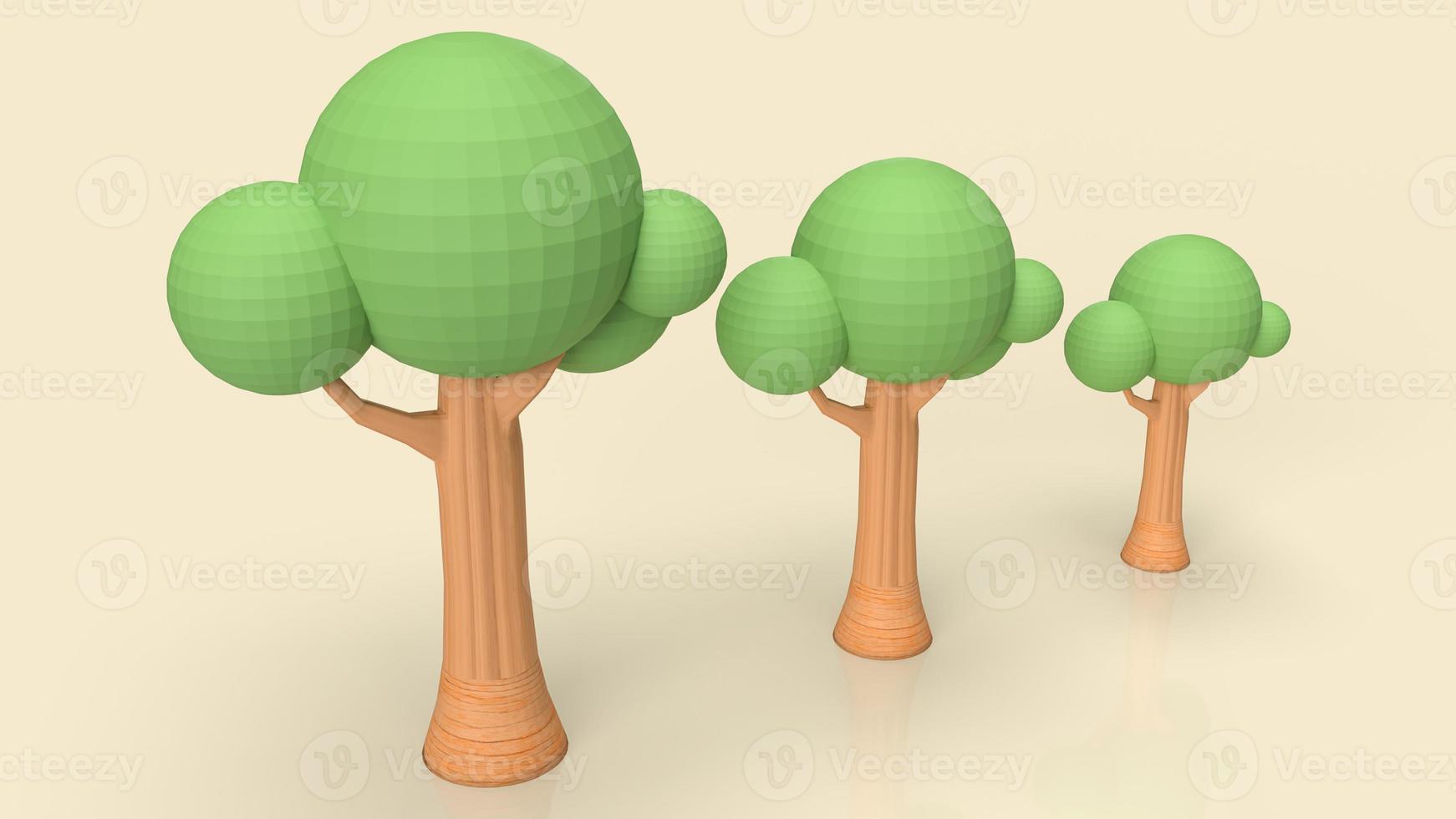 The tree on clear background for ecology or abstract concept 3d rendering photo