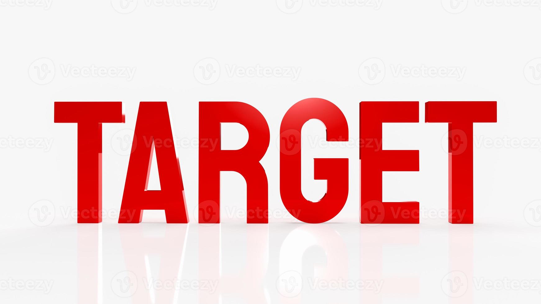 The red target word and chess on white background for business concept 3d rendering photo