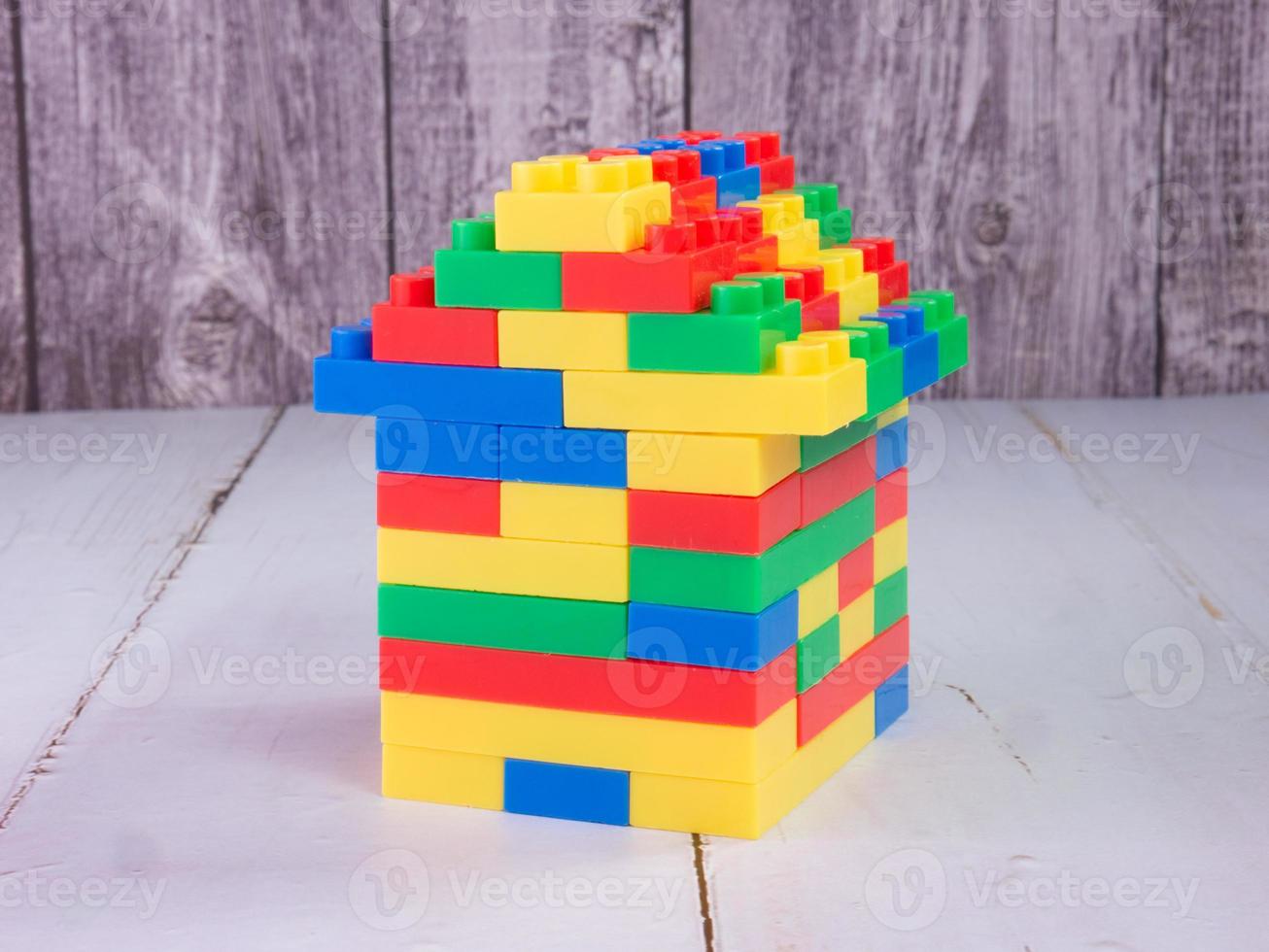 home multicolour toy brick for kid or property business concept photo