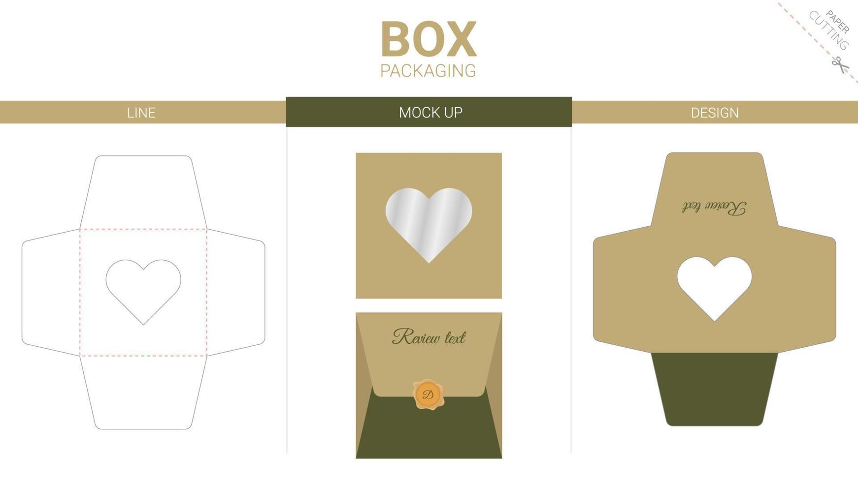 Box packaging and mockup die cut template vector