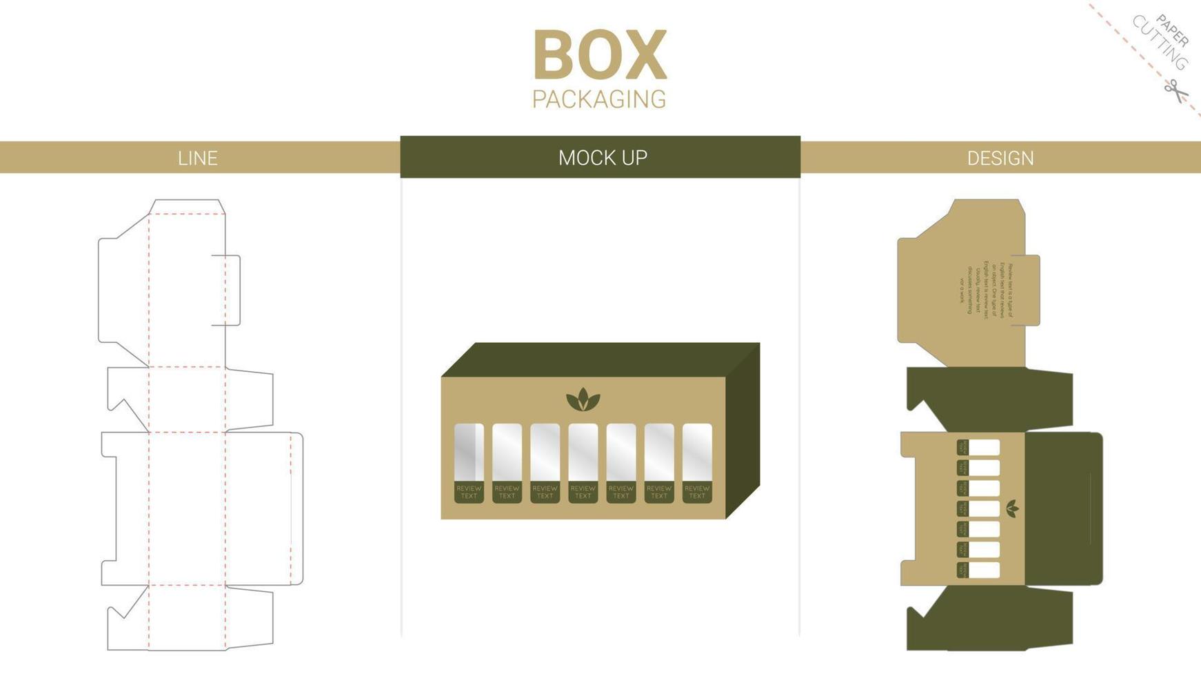 plantilla de troquelado de maqueta y embalaje de caja vector