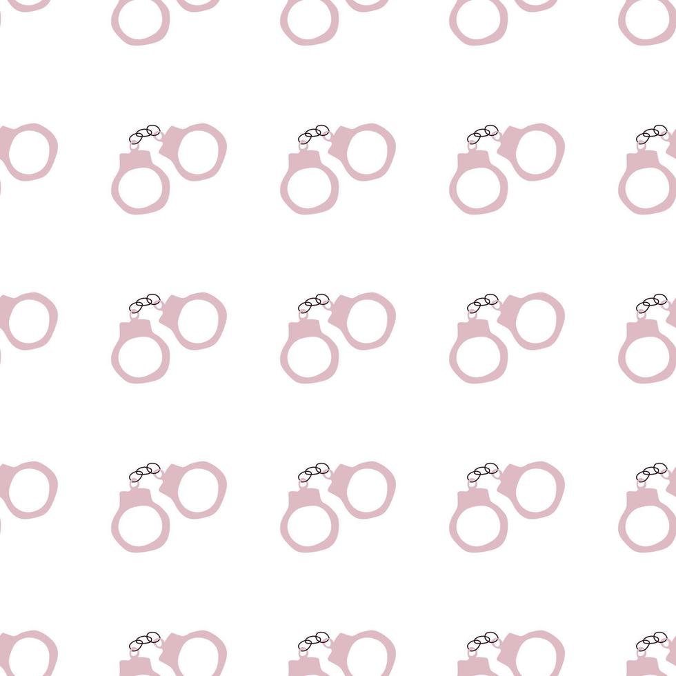 Handcuffs seamless pattern. Wild West theme. Hand drawn colored trendy Vector print.