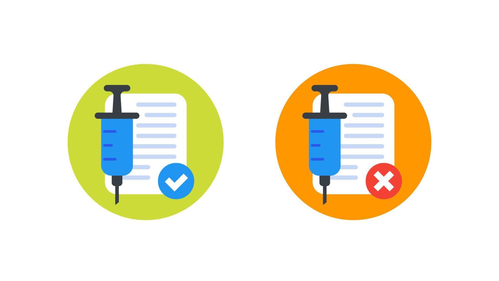 vaccination check, medical vector icons