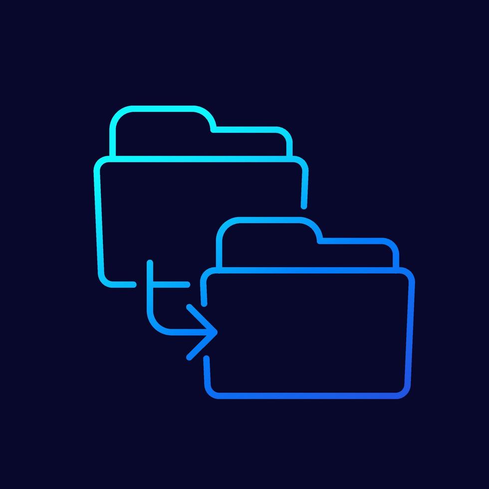 copy folder icon, thin line vector