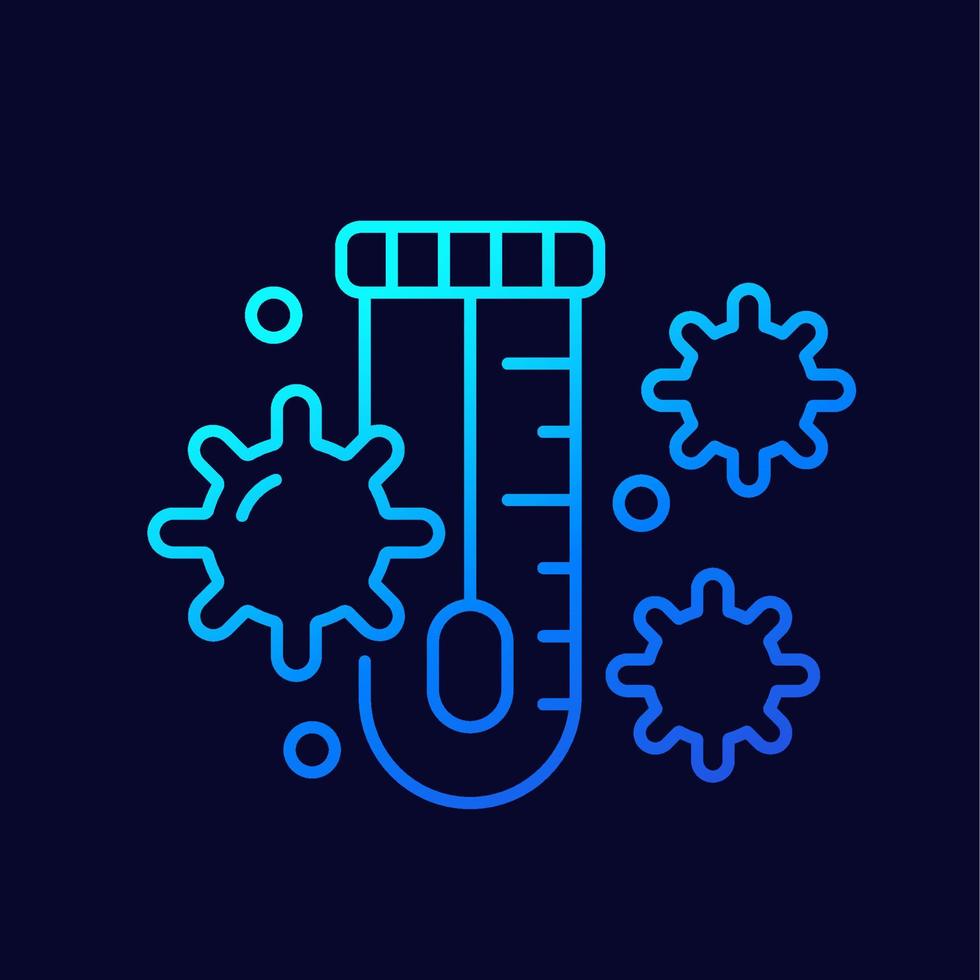 pcr, swab test line icon, vector