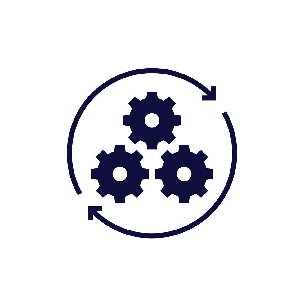 operations, process icon with gears 10135310 Vector Art at Vecteezy