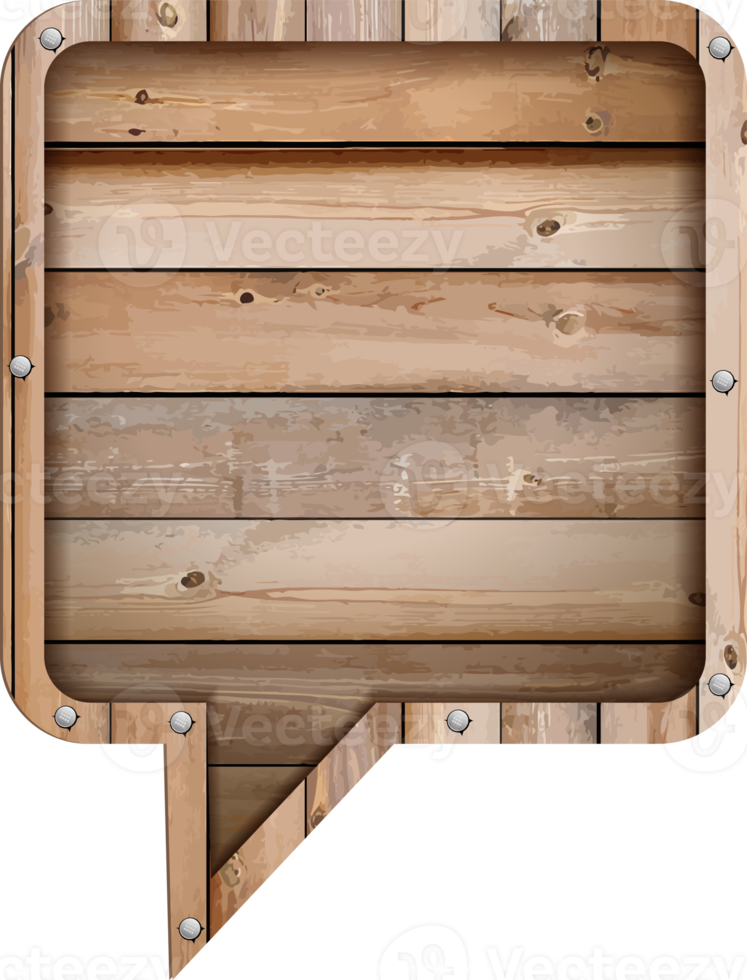 Holzschild mit Sprechblasen-Template-Design png