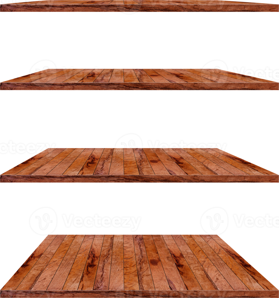 collection of wooden shelves on an isolated white background, Objects with Clipping Paths for design work png