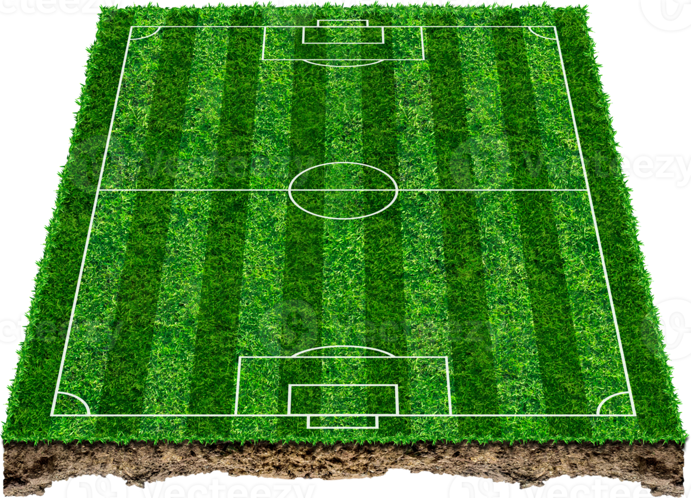 3D voetbalveld geïsoleerd png