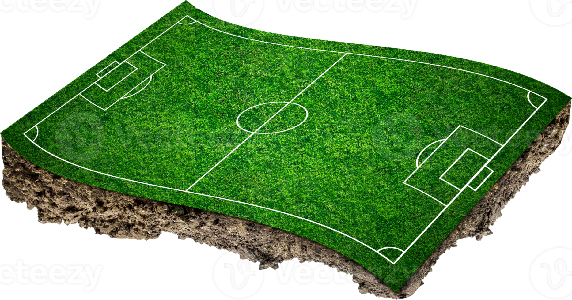 3D voetbalveld geïsoleerd png