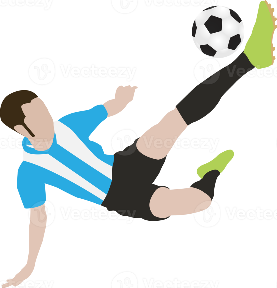 Cartoon football soccer player man in action png