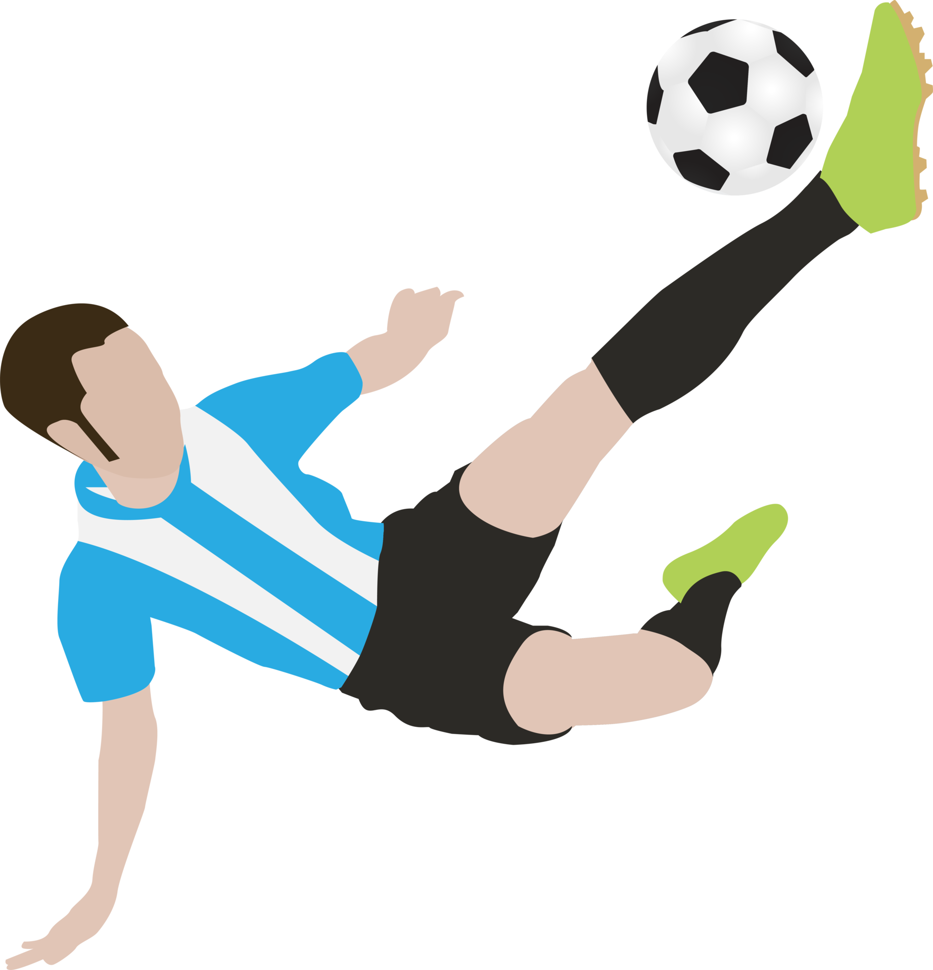 Free Cartoon football soccer player man in action 10135396 PNG with  Transparent Background