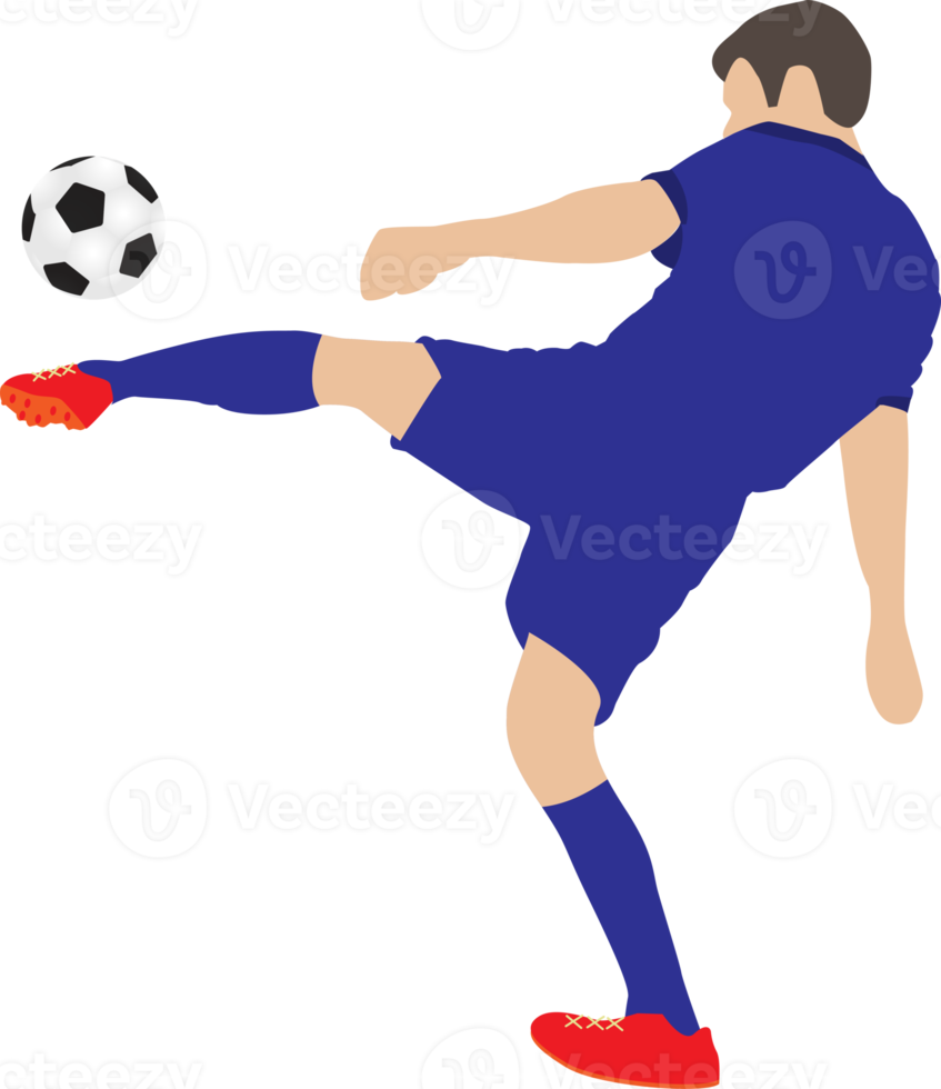 Cartoon football soccer player man in action png