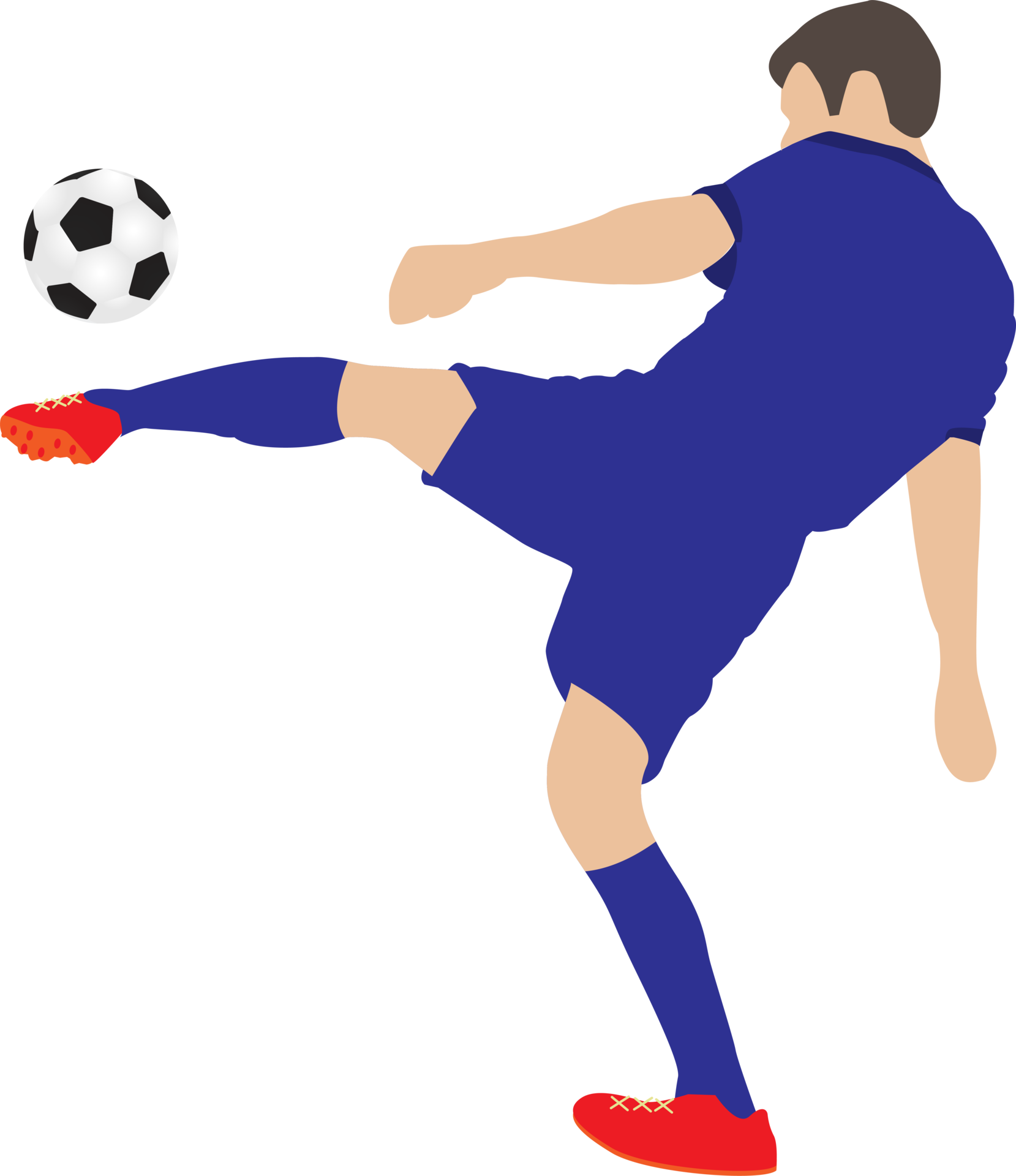 Free Cartoon football soccer player man in action 10135397 PNG with  Transparent Background
