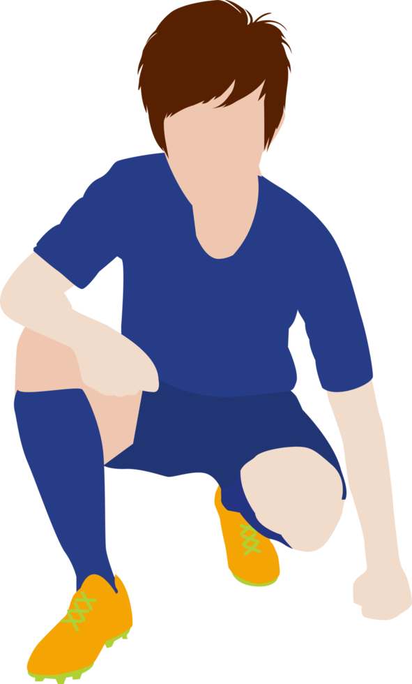 Cartoon football soccer player man in action png