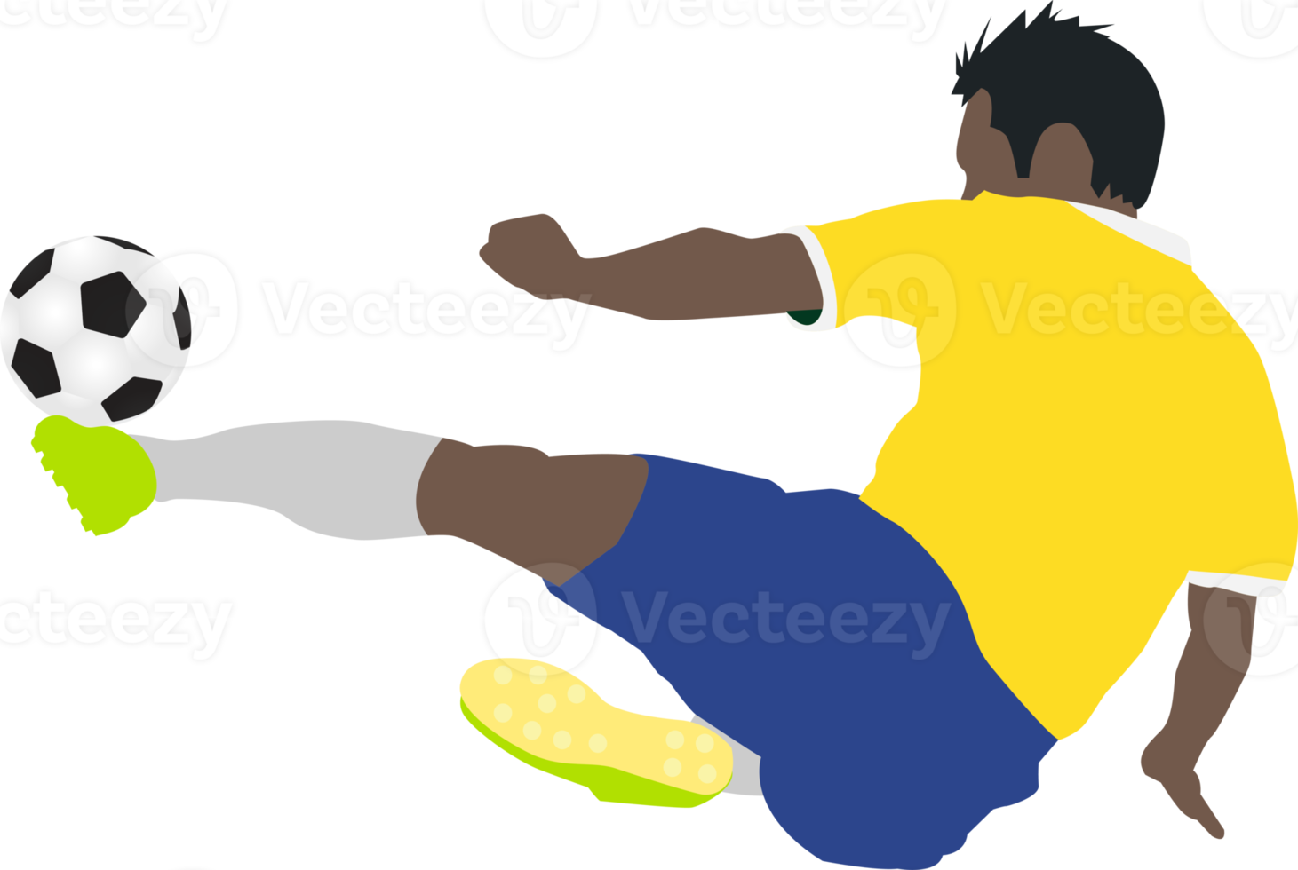Cartoon football soccer player man in action png