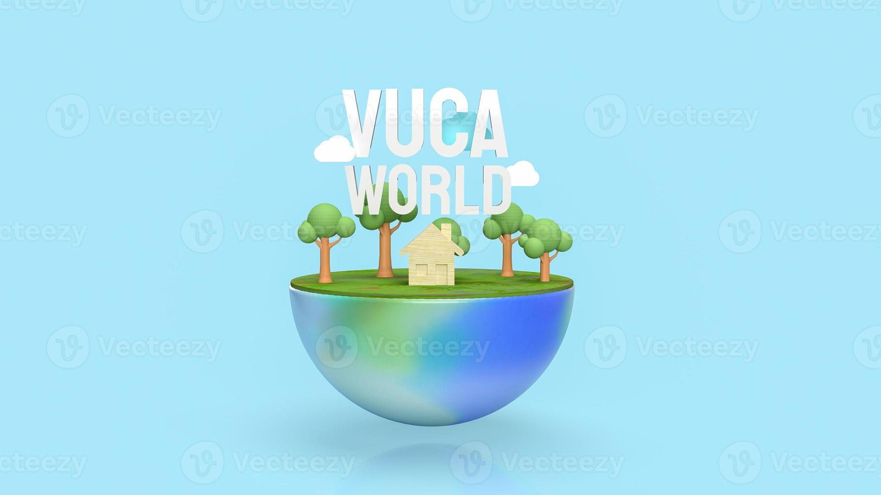 The vuca world  white text for abstract background concept 3d rendering photo