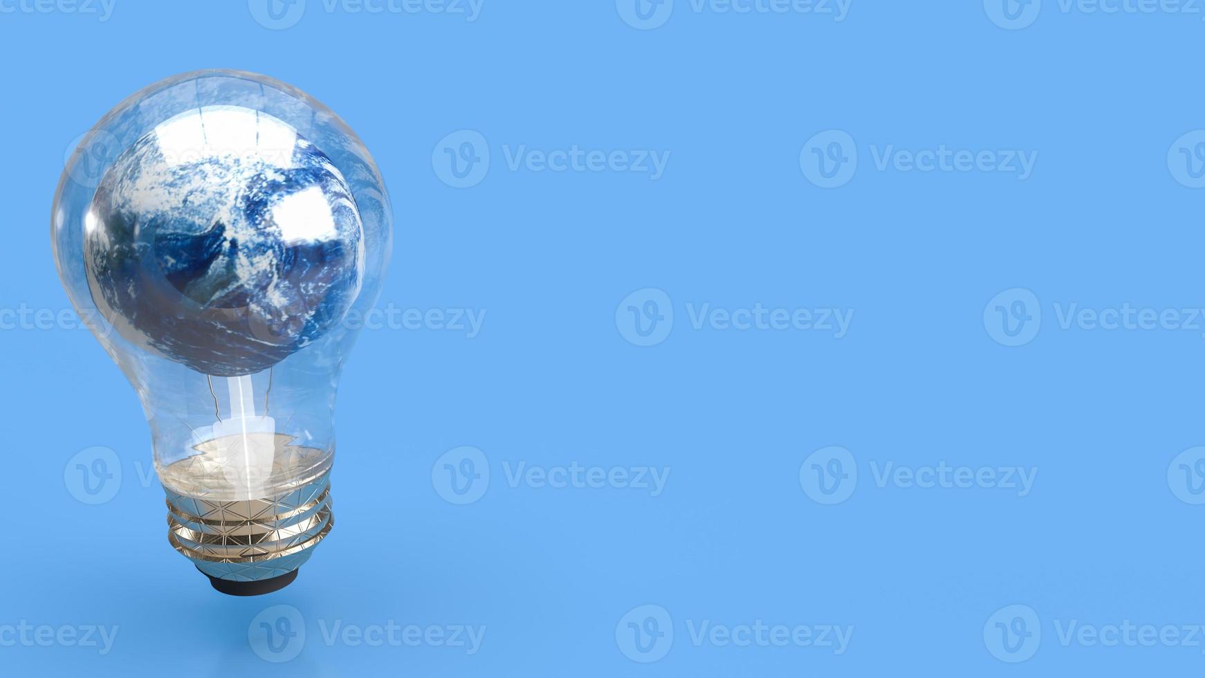 The earth in light bulb for ecological  or sci concept 3d rendering photo