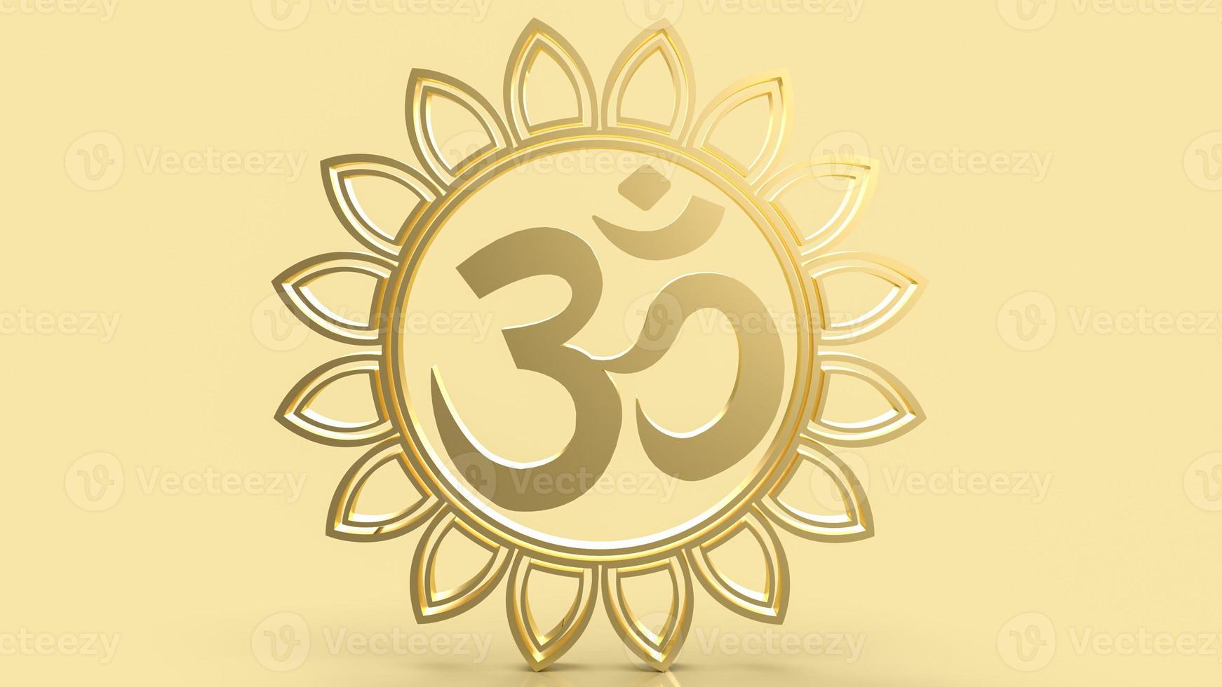 The  hindu ohm or om gold for religion concept 3d rendering photo