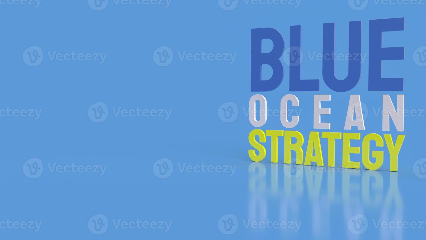 The blue ocean strategy word for business content 3d rendering. photo