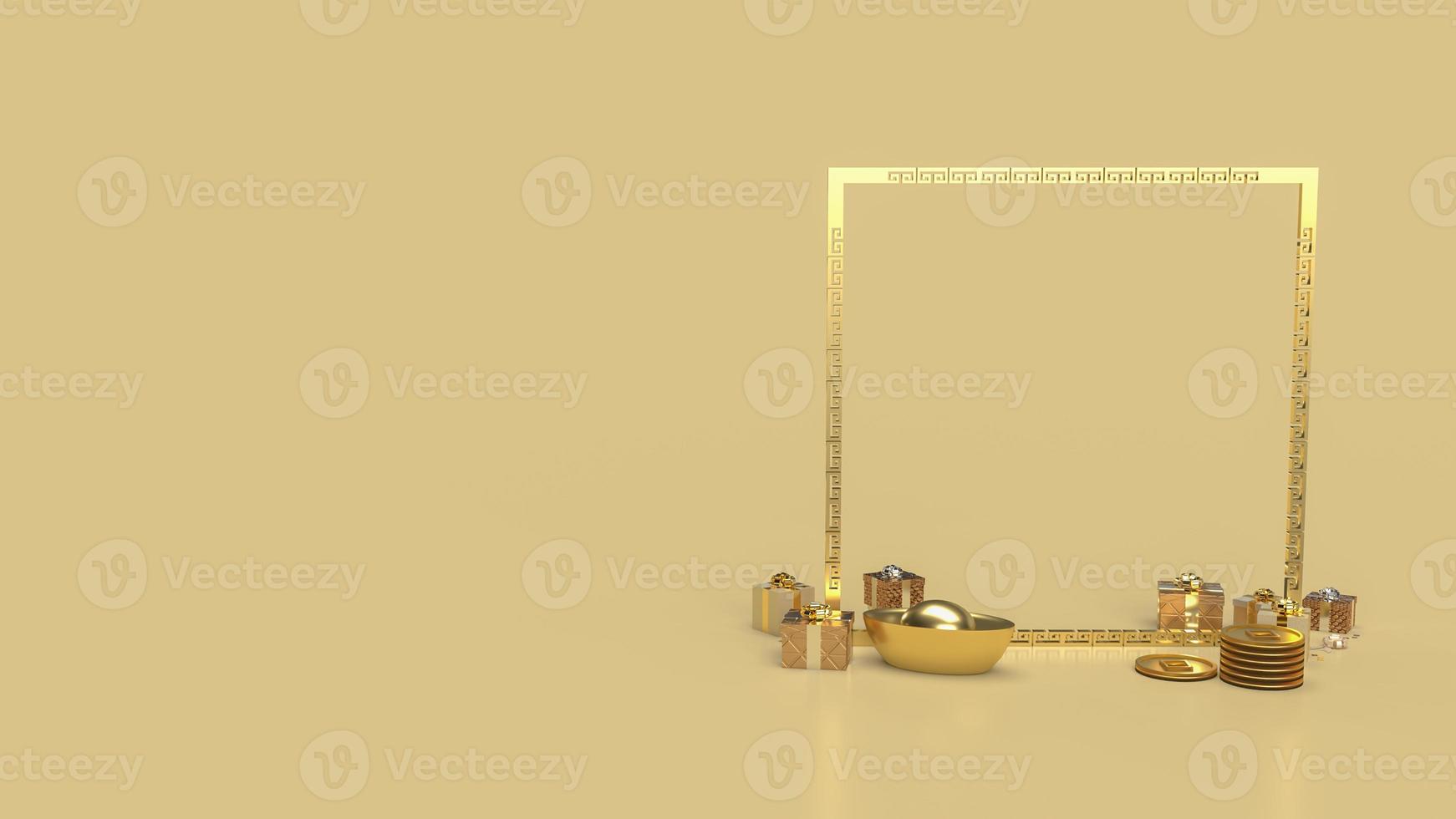 gold 2022 and gift boxes  for Chinese new year  concept 3d rendering photo