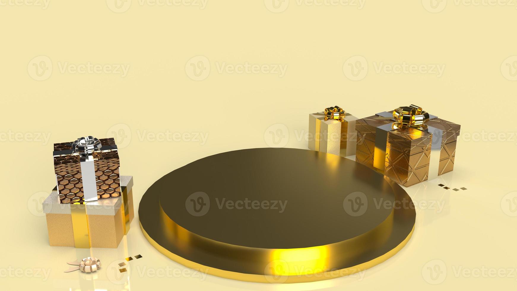 gold geometry podium shape for display product and gift box for present concept 3d rendering photo