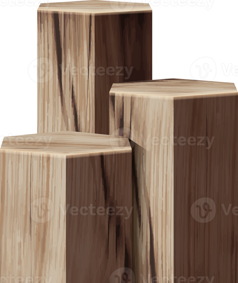 Wooden product display podium png