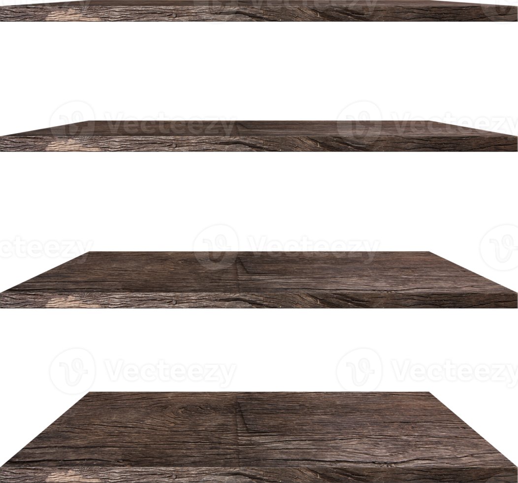 collection of wooden shelves on an isolated white background, Objects with Clipping Paths for design work png