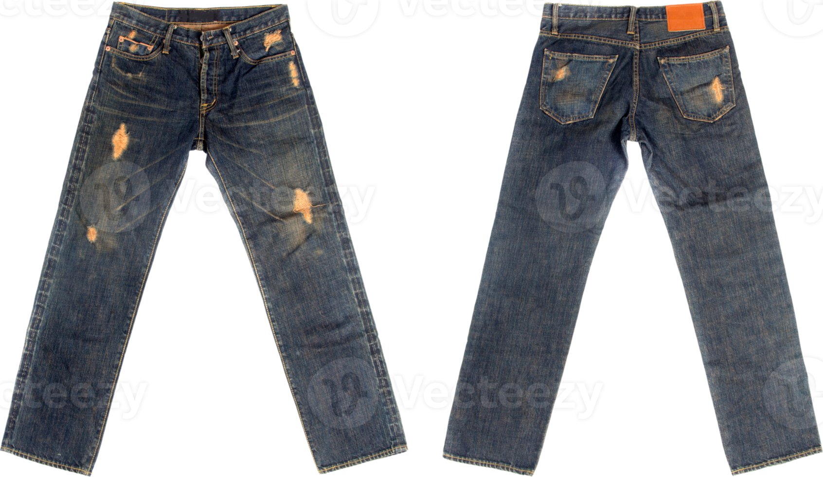 jeans davanti e dietro isolati png