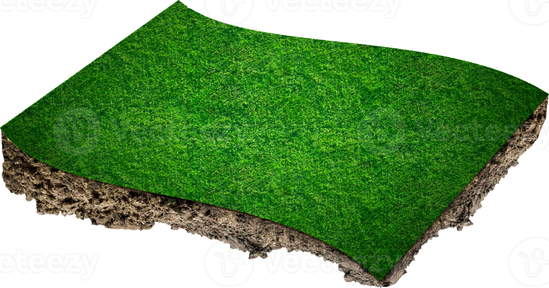 3d green grass field png