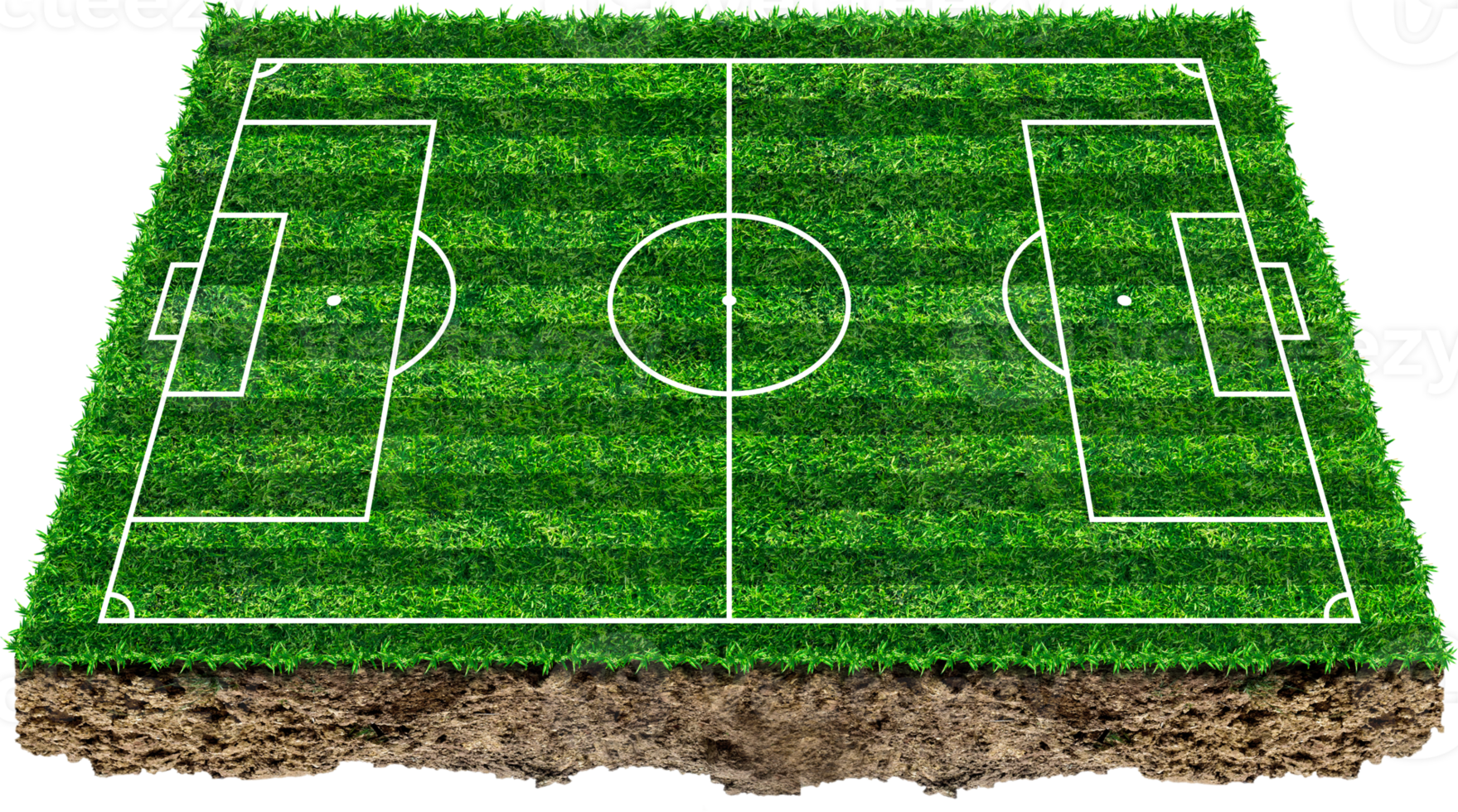 3d soccer field isolated png