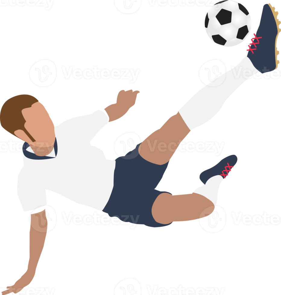 Cartoon football soccer player man in action png