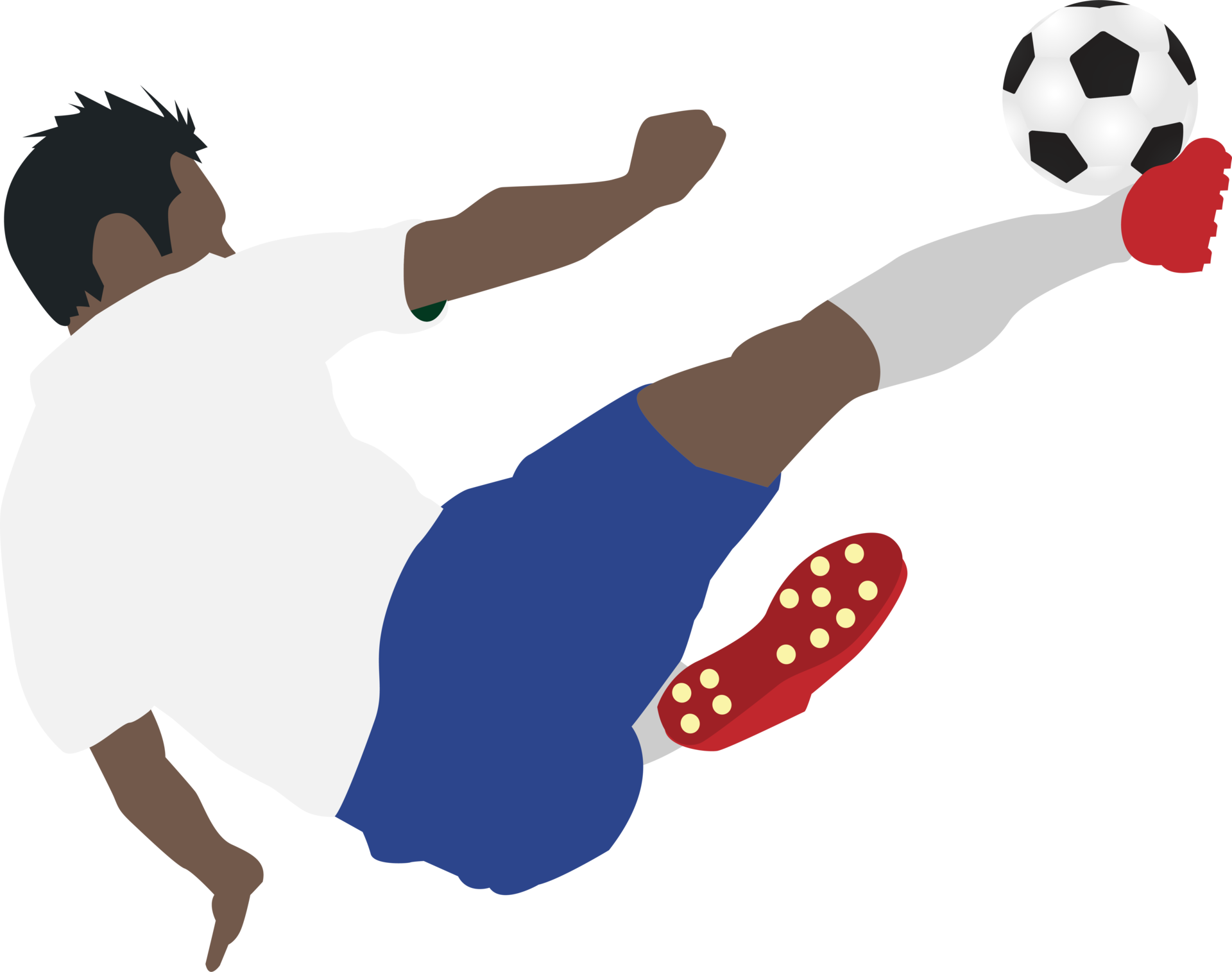Free Cartoon football soccer player man in action 10135627 PNG with  Transparent Background