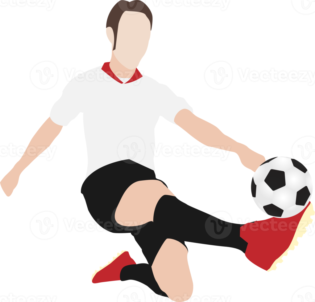 Cartoon football soccer player man in action png