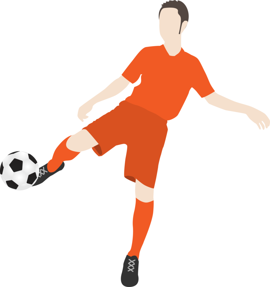 cartoon voetbal voetballer man in actie png