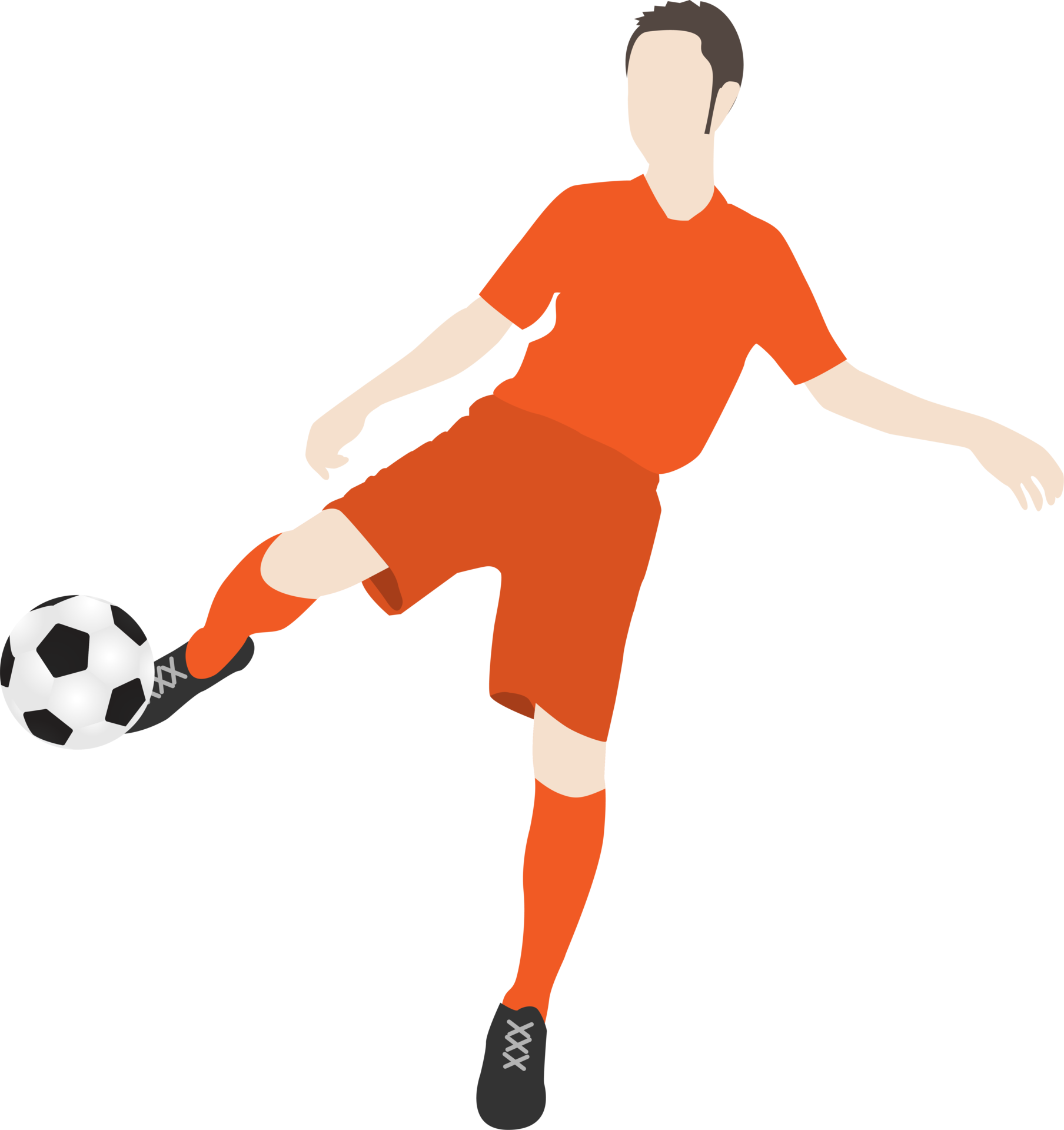 Free Cartoon football soccer player man in action 10135630 PNG with  Transparent Background
