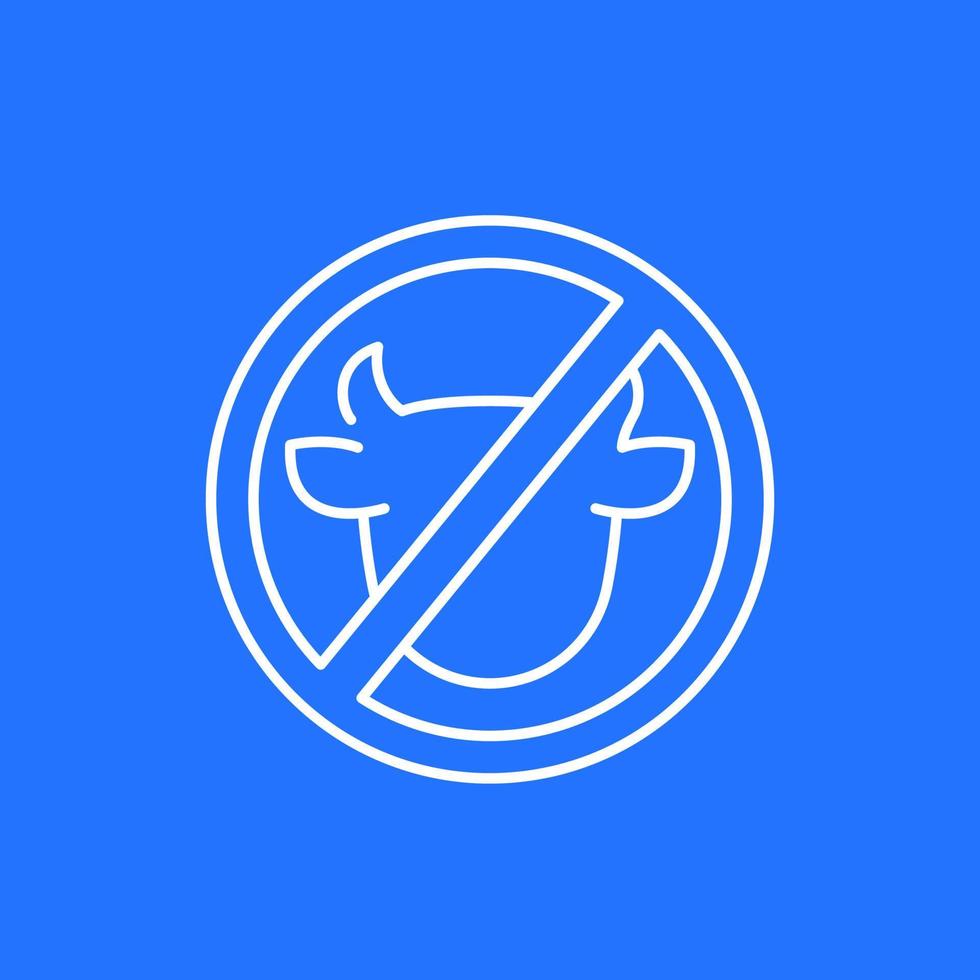 dairy free line vector icon with a cow
