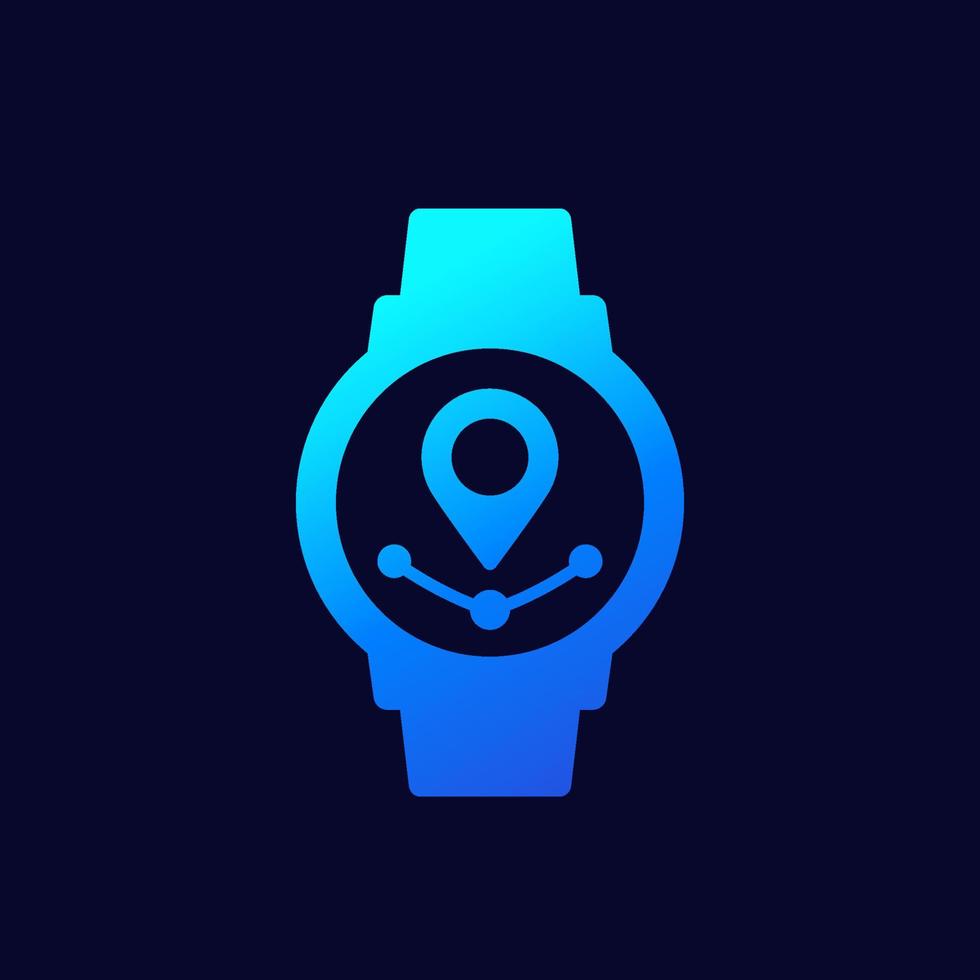 gps watch icon for web vector