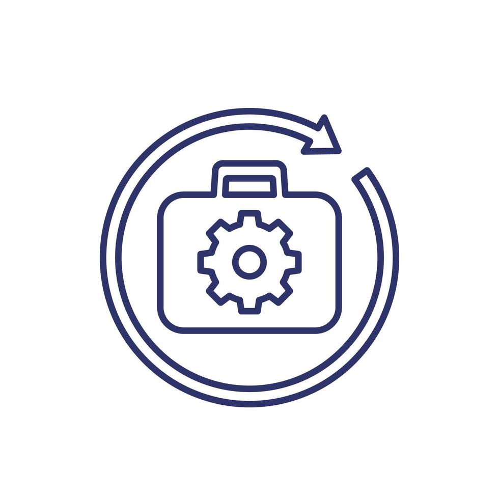 portfolio optimization, asset management line icon vector