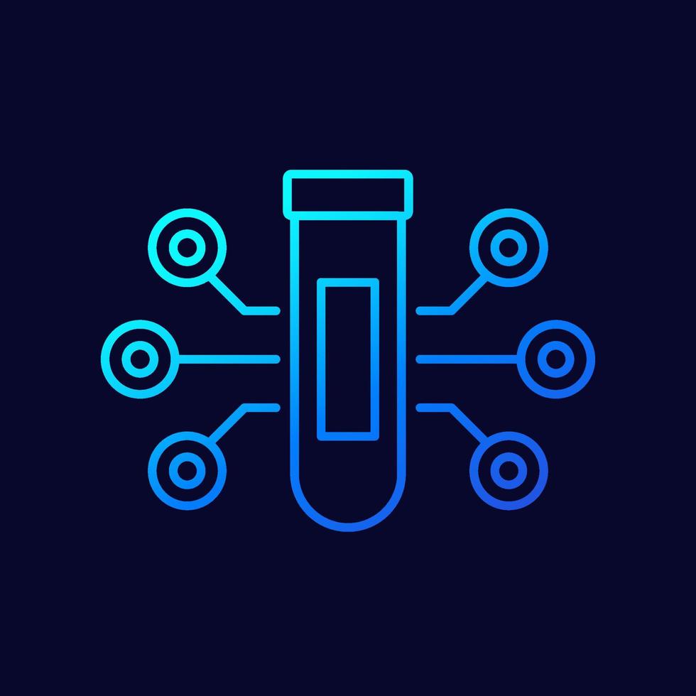 lab sample analysis line vector icon